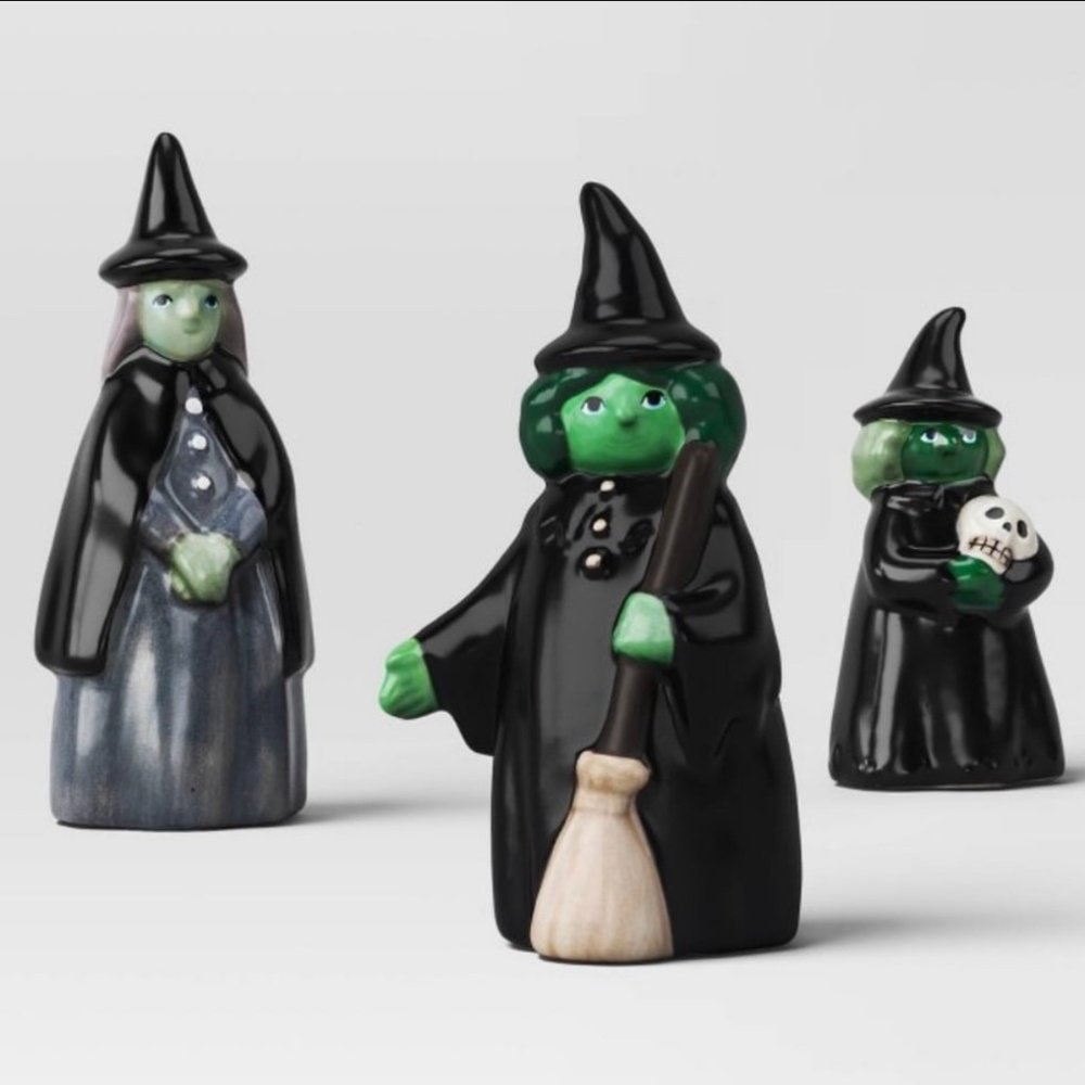 Target Hyde & EEK! Halloween SET OF 3 Ceramic Witches Decorative Figurines